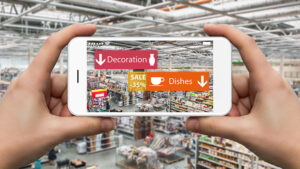 DeeLab, AR Data Labeling, Augmented reality in marketing. Phone in hand, on screen information. DeeLab provides Annotation Services such as Image Labeling, Video Labeling, Audio Labeling, Text Labeling and AR Data Labeling,