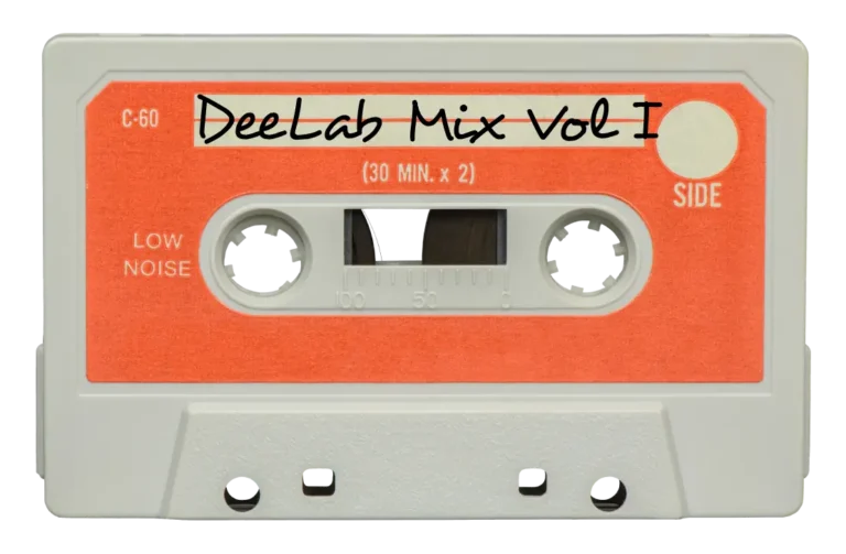 1980's audio cassette with 'DeeLab Mix Vol 1' written on the label, representing DeeLab's custom audio annotation projects and vibrant team energy.
