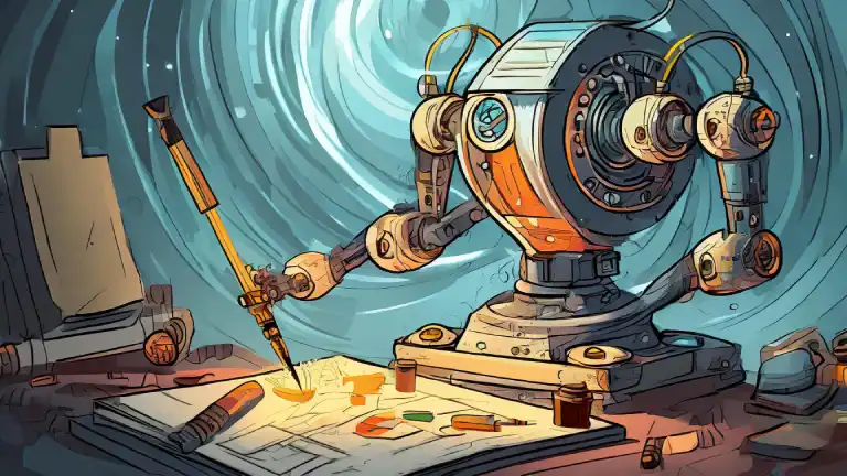 DeeLab, Generative AI, The Role Of Data Annotation. Machines creating art, visual design and all other sort of content. Here in the image there is AI generated robot painting an illustration.