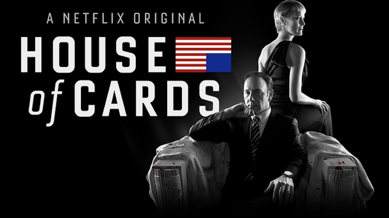 Poster of Netflix's original series 'House of Cards' featuring the main characters, Frank Underwood and his wife, Claire Underwood, symbolizing Netflix's data-driven approach to content creation.