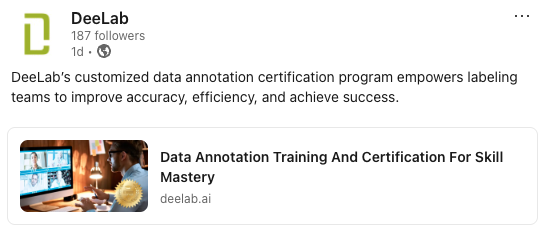 deelab academy customised data annotation training