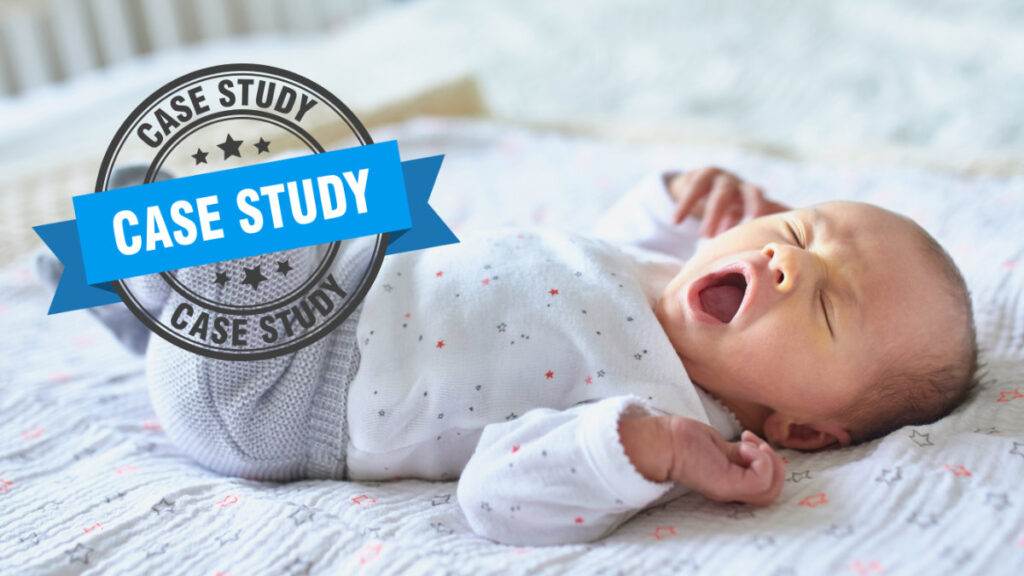 DeeLab Audio Annotation Case Study. Yawning baby illustrating the need to accurately label emotional and vocal sounds in AI baby monitor training data.